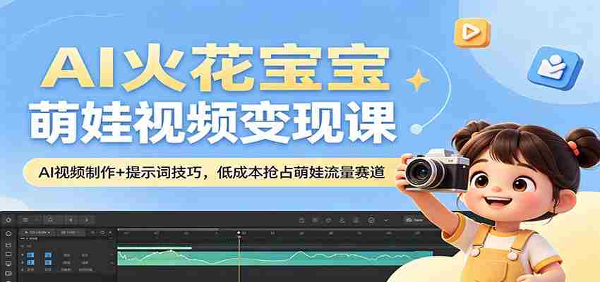 AI火花宝宝萌娃视频变现课：AI视频制作+提示词技巧，低成本抢占萌娃流量赛道-中薪网