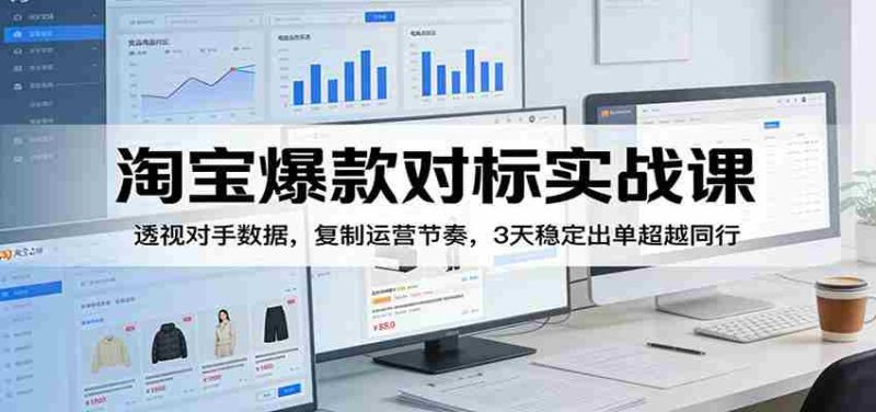 淘宝爆款对标实战课:透视对手数据,复制运营节奏,3天稳定出单超越同行-中薪网