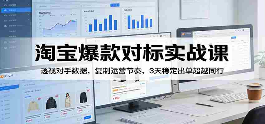 淘宝爆款对标实战课：透视对手数据，复制运营节奏，3天稳定出单超越同行-中薪网