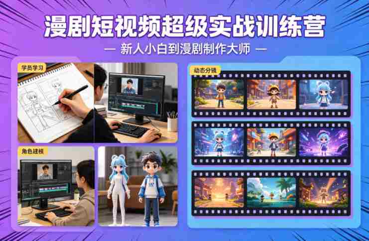 漫剧短视频超级实战训练营,新人小白到漫剧制作大师-中薪网