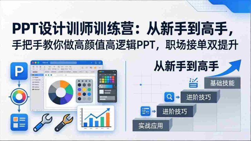(17886期)PPT设计训师训练营:从新手到高手,手把手教你做高颜值高逻辑PPT,职场接单双提升-中薪网