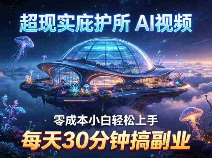 超现实庇护所AI视频项目拆解,零成本小白轻松上手,每天30分钟搞副业-中薪网