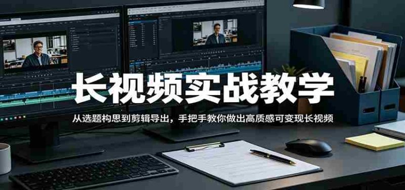 长视频实战教学，从选题构思到剪辑导出，手把手教你做出高质感可变现长视频-中薪网