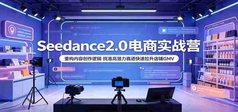 Seedance2.0电商实战营:重构内容创作逻辑,找准高潜力赛道快速拉升店铺GMV-中薪网