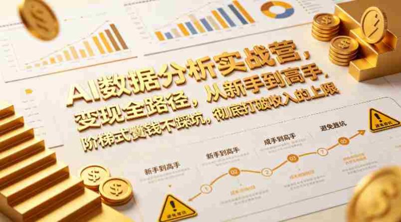 AI数据分析实战营,变现全路径,从新手到高手,阶梯式賺钱不踩坑,彻底打破收入的上限-中薪网