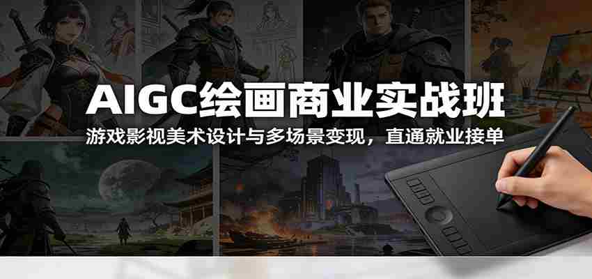AIGC绘画商业实战班：游戏影视美术设计与多场景变现，直通就业接单-中薪网