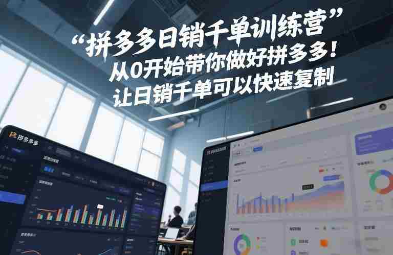 拼多多日销千单训练营,从0开始带你做好拼多多,让日销千单可以快速复制(更新26年5月)-中薪网