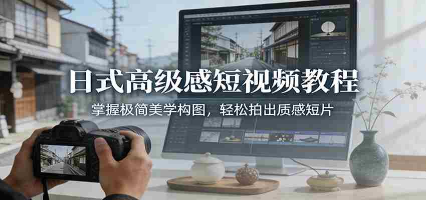 日式高级感短视频教程：掌握极简美学构图，轻松拍出质感短片-中薪网