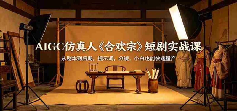 AIGC仿真人《合欢宗》短剧实战课:从剧本到后期,提示词,分镜,小白也能快速量产-中薪网