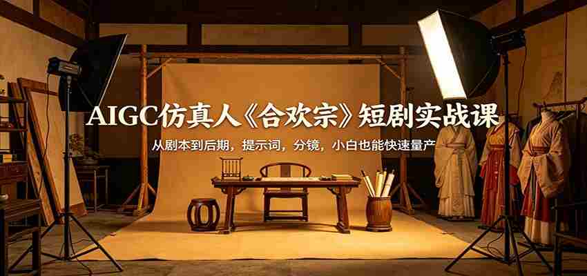AIGC仿真人《合欢宗》短剧实战课：从剧本到后期，提示词，分镜，小白也能快速量产-中薪网