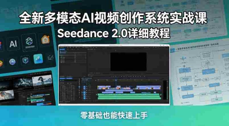 全新多模态AI视频创作系统实战课,Seedance 2.0详细教程,零基础也能快速上手-中薪网