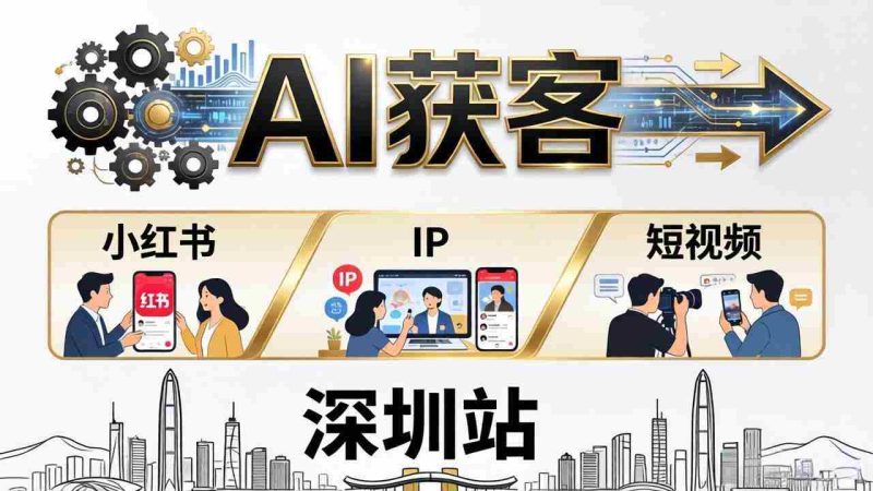 (18264期)2026AI获客大课深圳站:4月17日-19日3天2夜拆透小红书+IP+短视频,老板操盘手必来-中薪网