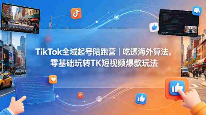 TikTok全域起号陪跑营｜吃透海外算法，零基础玩转TK短视频爆款玩法-中薪网
