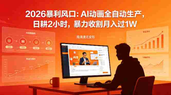 2026暴利风口:AI动画全自动生产,日耕2小时,暴力收割月入过1W
