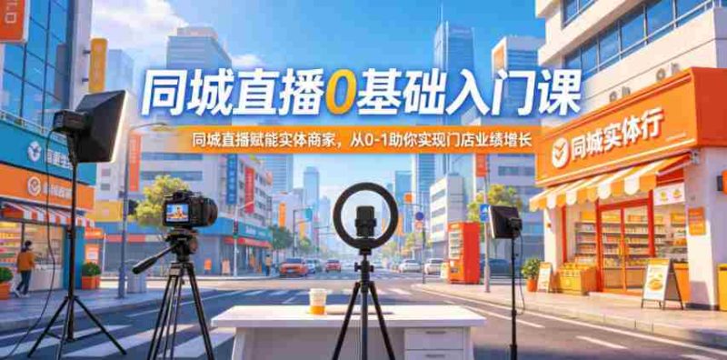 同城直播0基础入门课,同城直播赋能实体商家,从0-1助你实现门店业绩增长-中薪网