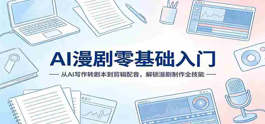 AI漫剧零基础入门：从AI写作转剧本到剪辑配音，解锁漫剧制作全技能-中薪网