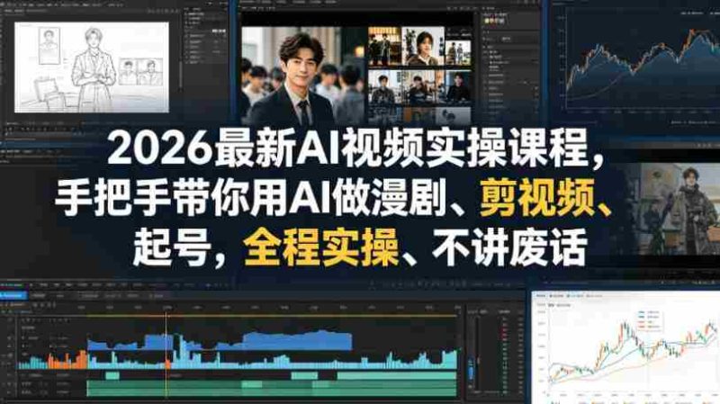 2026最新AI视频实操课程,手把手带你用AI做漫剧、剪视频、起号,全程实操、不讲废话-中薪网