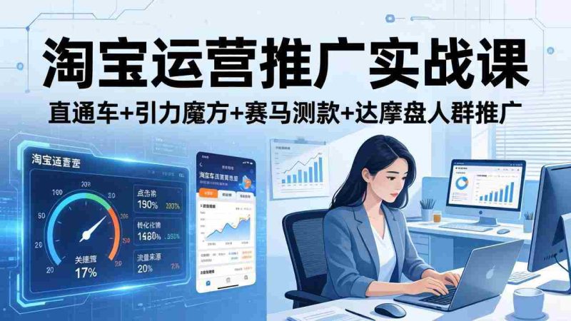 (18029期)淘宝运营推广实战课(更新26年4月)直通车+引力魔方+赛马测款+达摩盘人群推广等-中薪网