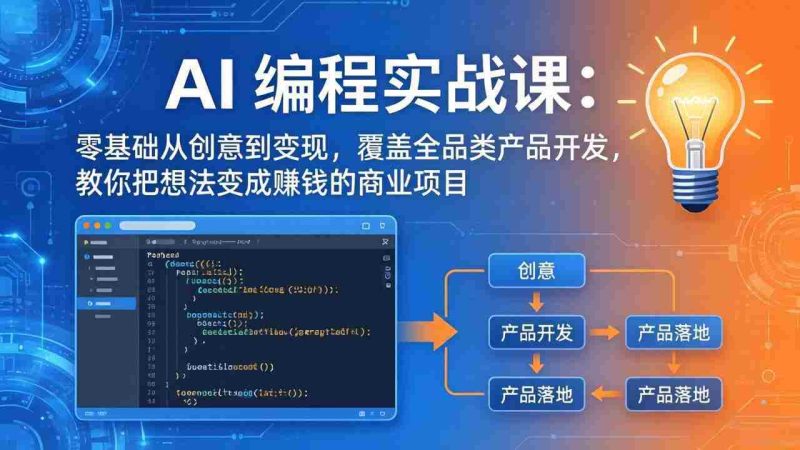(18631期)AI编程实战课-第三期-5月更新:零基础从创意到变现,覆盖全品类产品开发,把想法变成赚钱项目-中薪网