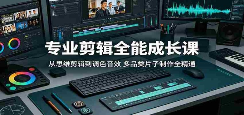 专业剪辑全能成长课:从思维剪辑到调色音效,多品类片子制作全精通-中薪网