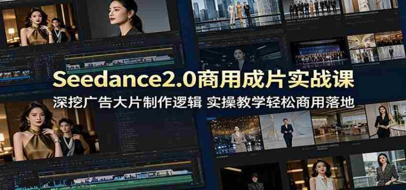 Seedance2.0商用成片实战课:深挖广告大片制作逻辑,实操教学轻松商用落地-中薪网