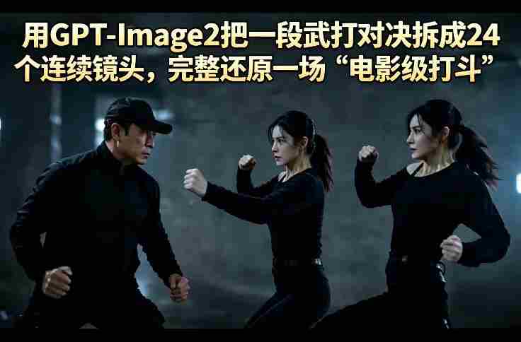 用GPT-Image2把一段武打对决拆成24个连续镜头,完整还原一场“电影级打斗”-中薪网