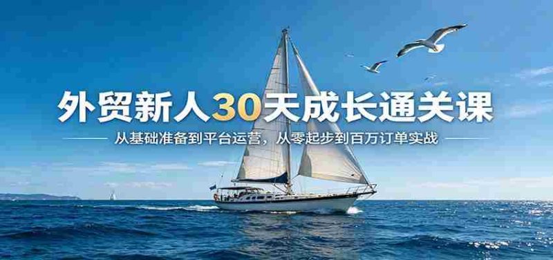 外贸新人30天成长通关课:从基础准备到平台运营,从零起步到百万订单实战-中薪网
