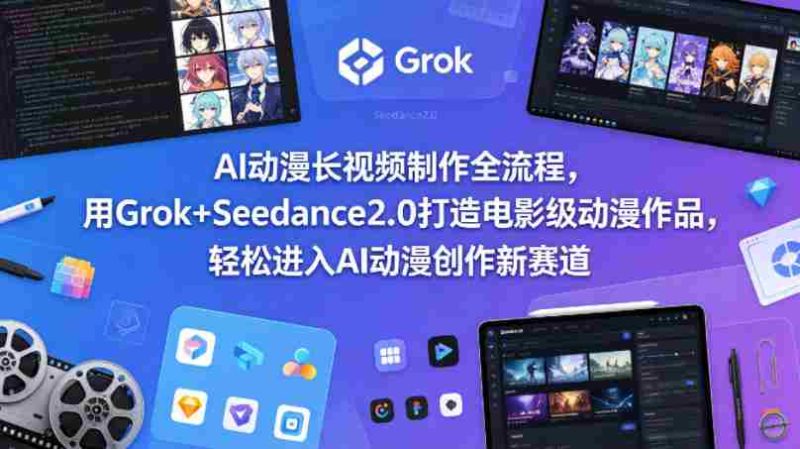 AI动漫长视频制作全流程,用Grok+Seedance2.0打造电影级动漫作品,轻松进入AI动漫创作新赛道-中薪网
