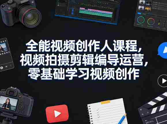 全能视频创作人课程,视频拍摄剪辑编导运营,零基础学习视频创作(更新2026年4月)-中薪网