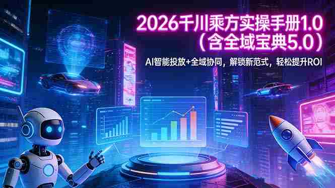 (17625期)2026 千川乘方实操手册 1.0(含全域宝典 5.0)AI 智能投放+全域协同,解锁新范式,轻松提升ROI-中薪网