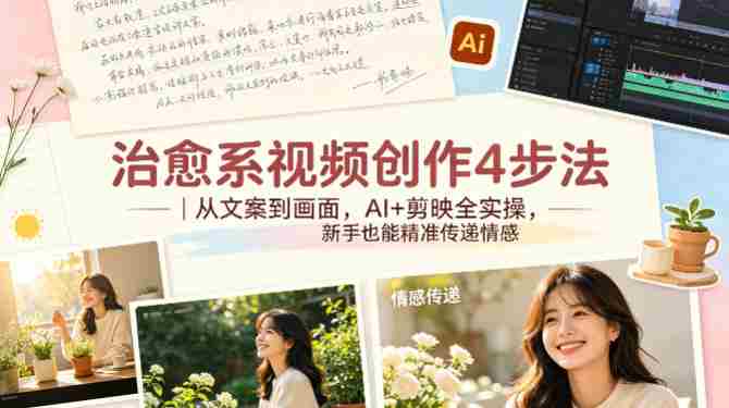 治愈系视频创作4步法|从文案到画面,AI+剪映全实操,新手也能精准传递情感