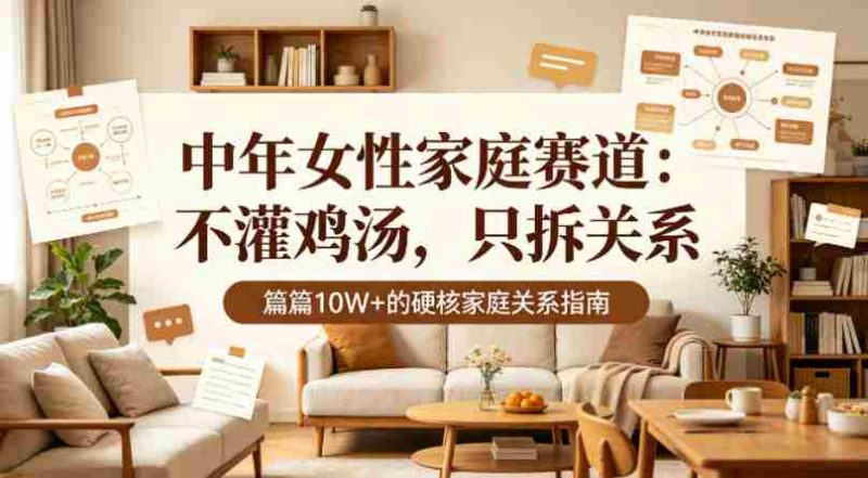 公众号流量主【中年女性家庭赛道】,不讲鸡汤、只拆家庭关系,篇篇10w+-中薪网