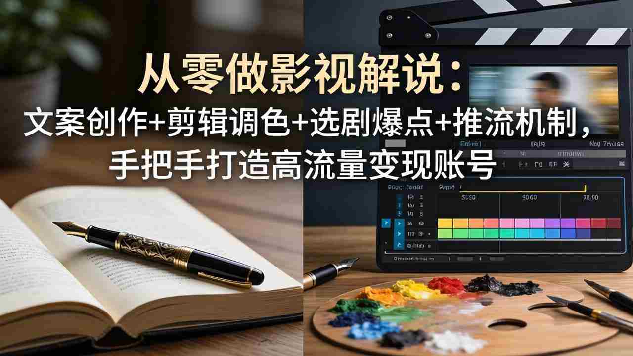 （17972期）从零做影视解说：文案创作+剪辑调色+选剧爆点+推流机制，手把手打造高流量变现账号-中薪网
