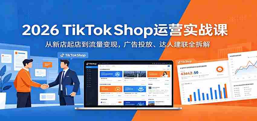 2026 TikTokShop运营实战课：从新店起店到流量变现，广告投放、达人建联全拆解-中薪网