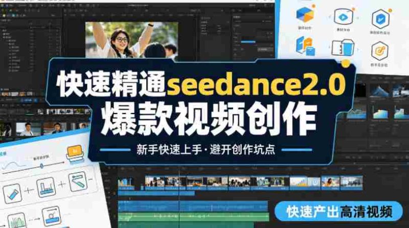 快速精通seedance2.0爆款视频创作,快速产出高清视频,避开大量创作坑点,新手也能快速上手-中薪网
