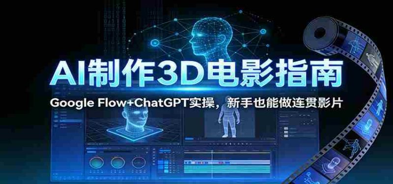 AI制作3D电影指南:Google Flow+ChatGPT实操,新手也能做连贯影片-中薪网