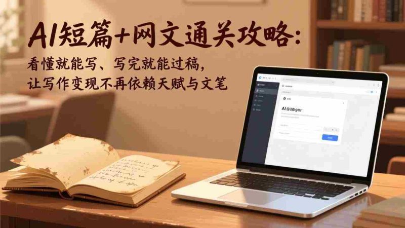 (18064期)AI短篇+网文通关攻略-更新4月:看懂就能写、写完就能过稿,让写作变现不再依赖天赋与文笔-中薪网