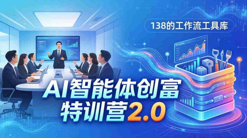 (17833期)AI智能体创富训练营2.0:3天闭门直播+视频课+工具库,从0到1搭建智能体附138个工作流-中薪网