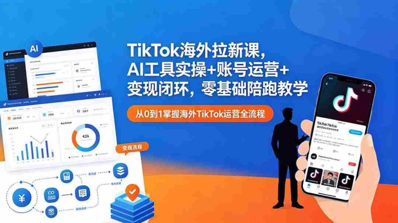(18522期)TikTok海外拉新课,AI工具实操+账号运营+变现闭环,零基础陪跑教学-中薪网