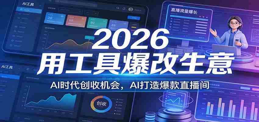 2026用工具爆改生意，AI时代创收机会，AI打造爆款直播间-中薪网