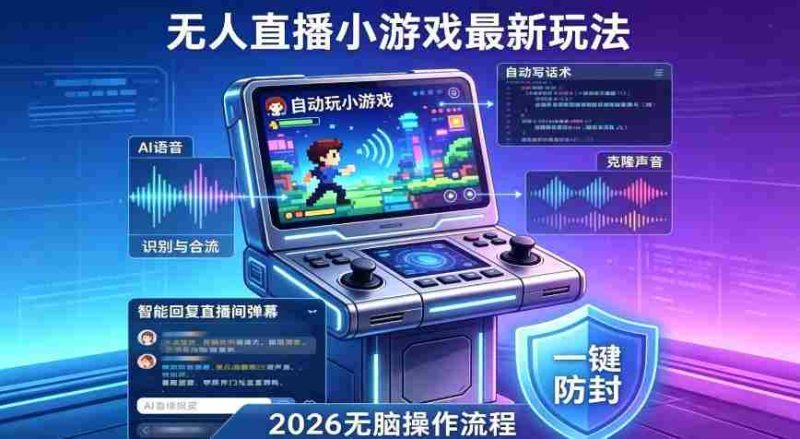 2026年AI无人直播小游戏全流程,不违规不封号,开启创业副业增收之路,小白月入1w+【揭秘】-中薪网