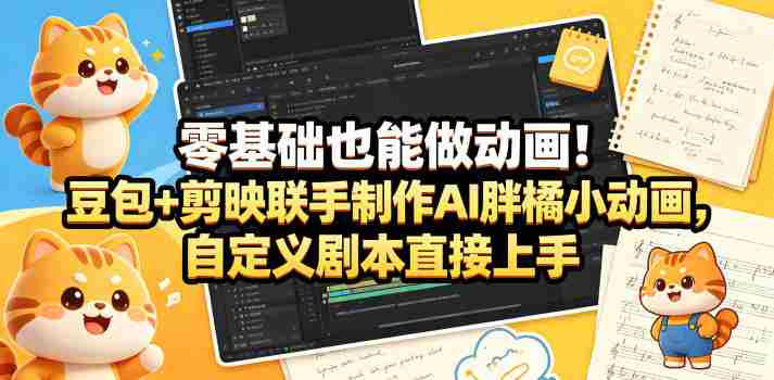 零基础也能做动画!豆包+剪映联手制作AI胖橘小动画,自定义剧本直接上手-中薪网