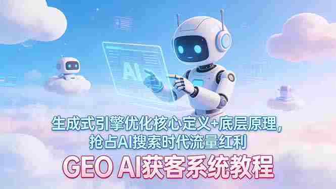 (17604期)GEO AI获客系统教程:生成式引擎优化核心定义+底层原理,抢占AI搜索时代流量红利-中薪网