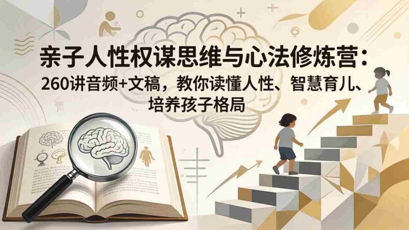 (18076期)亲子人性权谋思维与心法修炼营:260讲音频+文稿,教你读懂人性、智慧育儿、培养孩子格局-中薪网