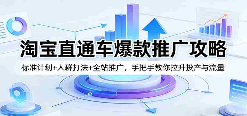 淘宝直通车爆款推广攻略：标准计划+人群打法+全站推广，手把手教你拉升投产与流量-中薪网