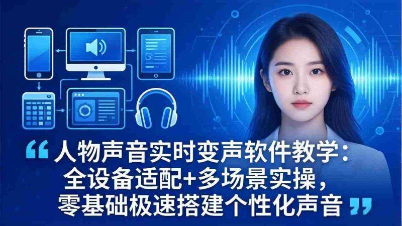 (18120期)人物声音实时变声软件教学:全设备适配+多场景实操,零基础极速搭建个性化声音-中薪网