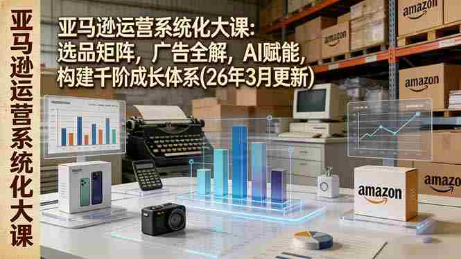 (17622期)亚马逊运营系统化大课:选品矩阵,广告全解,AI赋能,构建千阶成长体系(26年3月更新)-中薪网