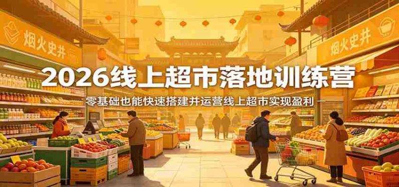 2026线上超市落地训练营,零基础也能快速搭建并运营线上超市实现盈利-中薪网