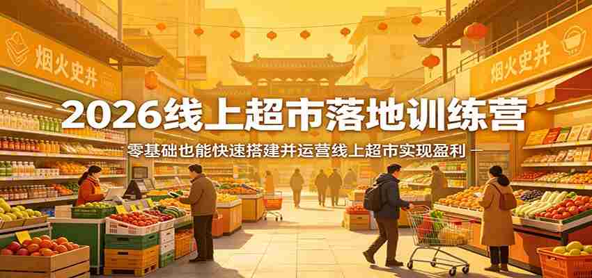 2026线上超市落地训练营，零基础也能快速搭建并运营线上超市实现盈利-中薪网