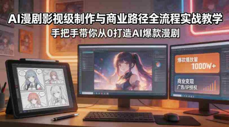 AI漫剧影视级制作与商业路径全流程实战教学,手带你从0打造AI爆款漫剧-中薪网